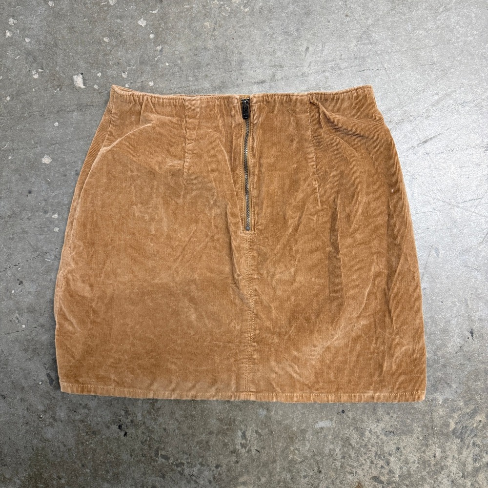 Hollister Womens Corduroy Ultra High-Rise Mini Skirt Brown Size M Slit Back Zip